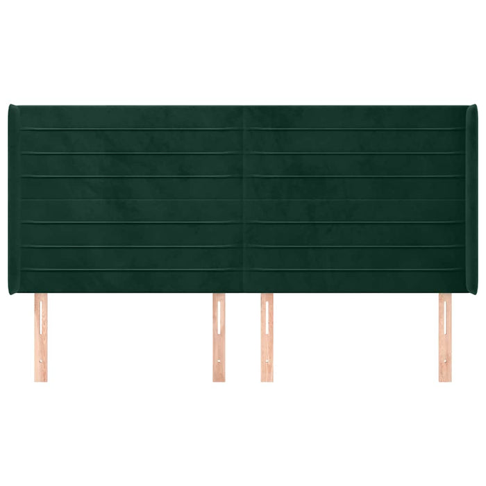 Tăblie pat cu aripioare verde închis 183x16x118/128 cm catifea - WALTI WALTI