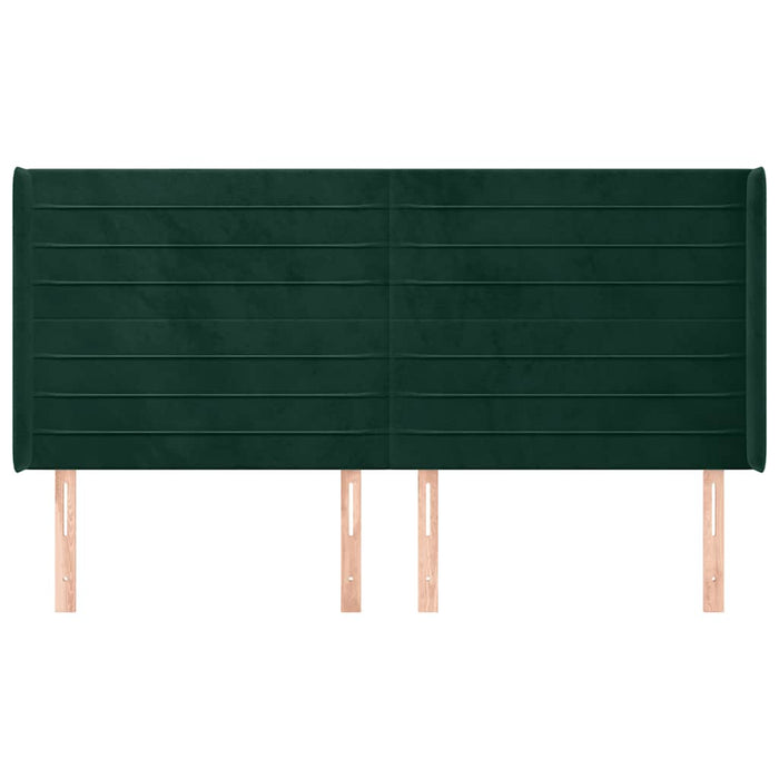 Tăblie pat cu aripioare verde închis 203x16x118/128 cm catifea - WALTI WALTI