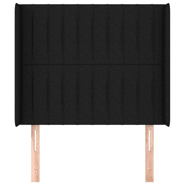 Tăblie de pat cu aripioare, negru, 83x16x118/128 cm, textil - WALTI WALTI