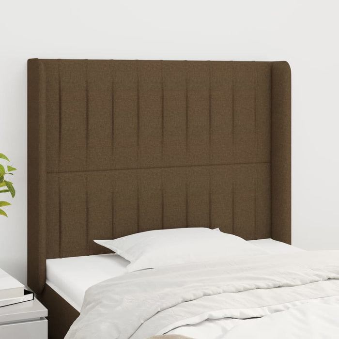 Tăblie de pat cu aripioare maro închis 83x16x118/128 cm textil - WALTI WALTI