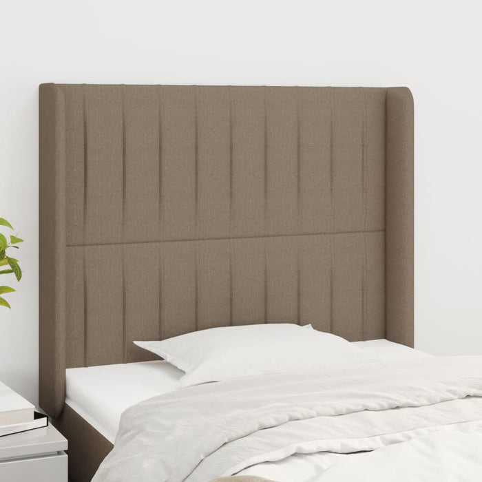 Tăblie de pat cu aripioare gri taupe 93x16x118/128 cm textil WALTI