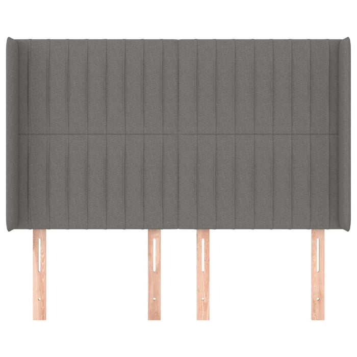 Tăblie de pat cu aripioare gri închis 147x16x118/128 cm textil - WALTI WALTI