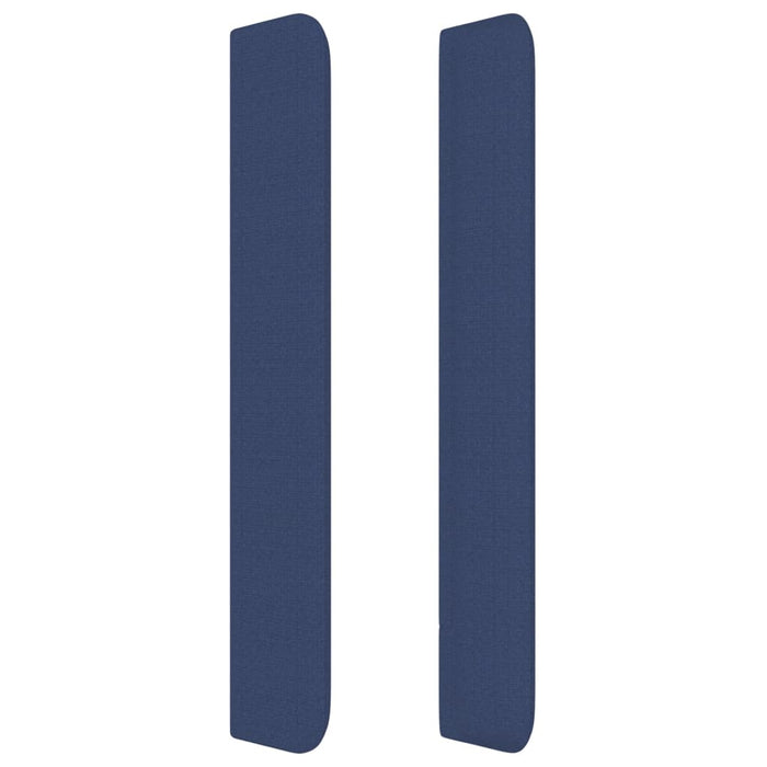 Tăblie de pat cu aripioare, albastru, 147x16x118/128 cm, textil WALTI