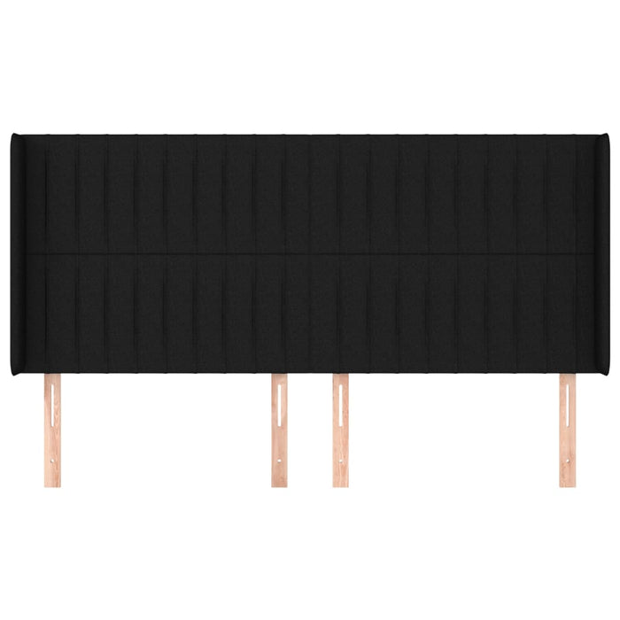 Tăblie de pat cu aripioare, negru, 203x16x118/128 cm, textil - WALTI WALTI