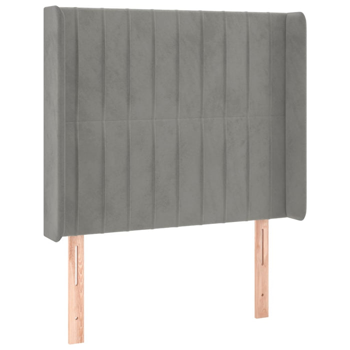 Tăblie de pat cu aripioare gri deschis 83x16x118/128 cm catifea - WALTI WALTI