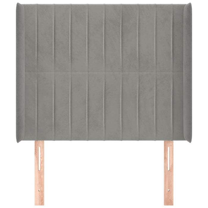 Tăblie de pat cu aripioare gri deschis 83x16x118/128 cm catifea - WALTI WALTI