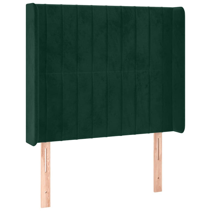Tăblie pat cu aripioare verde închis 83x16x118/128 cm catifea - WALTI WALTI