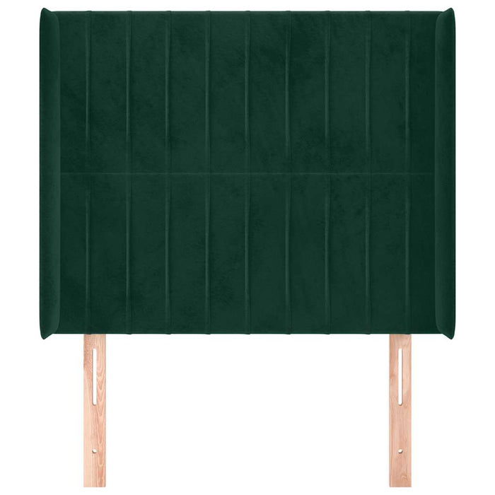 Tăblie pat cu aripioare verde închis 83x16x118/128 cm catifea - WALTI WALTI