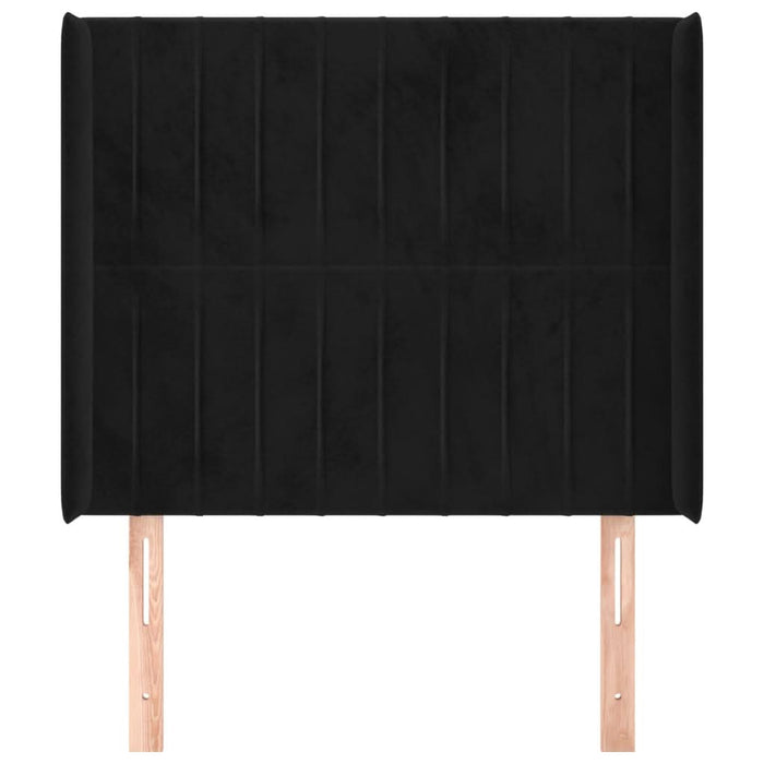 Tăblie de pat cu aripioare, negru, 93x16x118/128 cm, catifea - WALTI WALTI