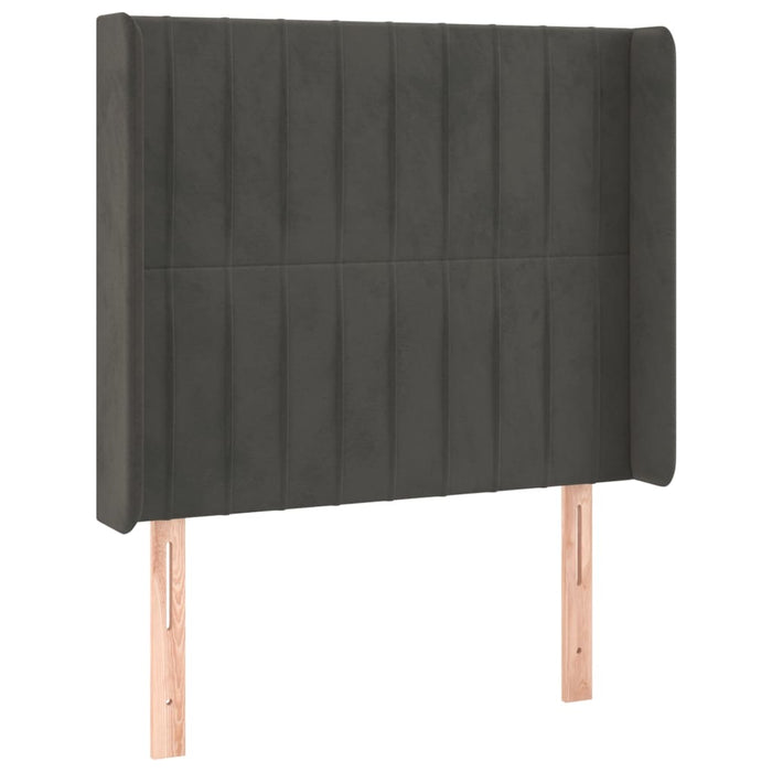 Tăblie de pat cu aripioare gri închis 103x16x118/128 cm catifea - WALTI WALTI
