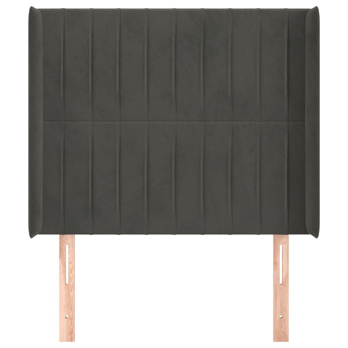 Tăblie de pat cu aripioare gri închis 103x16x118/128 cm catifea - WALTI WALTI