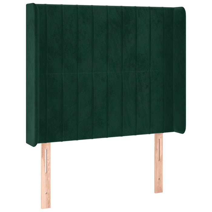 Tăblie pat cu aripioare verde închis 103x16x118/128 cm catifea - WALTI WALTI