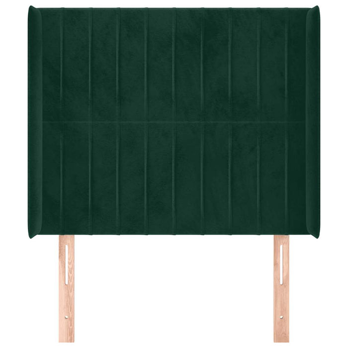 Tăblie pat cu aripioare verde închis 103x16x118/128 cm catifea - WALTI WALTI