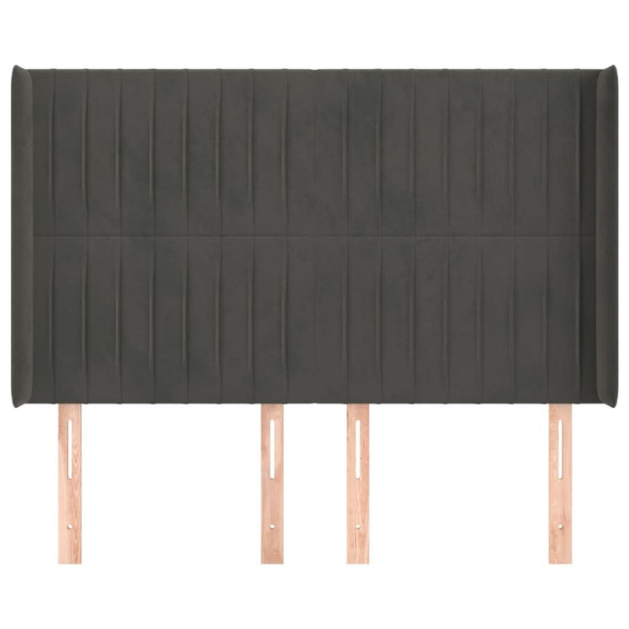 Tăblie de pat cu aripioare gri închis 147x16x118/128 cm catifea - WALTI WALTI