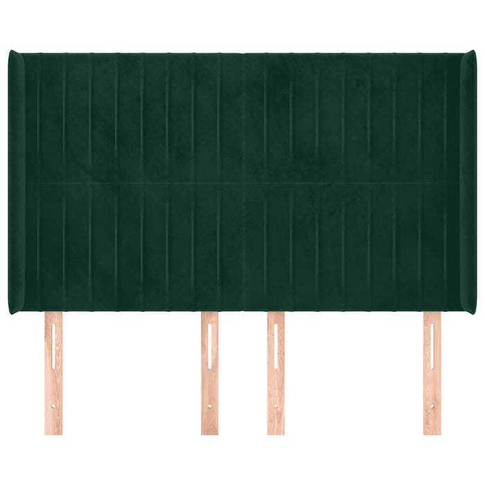 Tăblie pat cu aripioare verde închis 147x16x118/128 cm catifea - WALTI WALTI