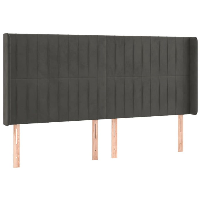 Tăblie de pat cu aripioare gri închis 163x16x118/128 cm catifea - WALTI WALTI