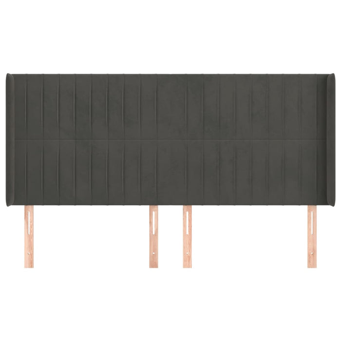 Tăblie de pat cu aripioare gri închis 163x16x118/128 cm catifea - WALTI WALTI