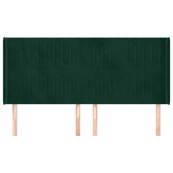 Tăblie pat cu aripioare verde închis 163x16x118/128 cm catifea - WALTI WALTI