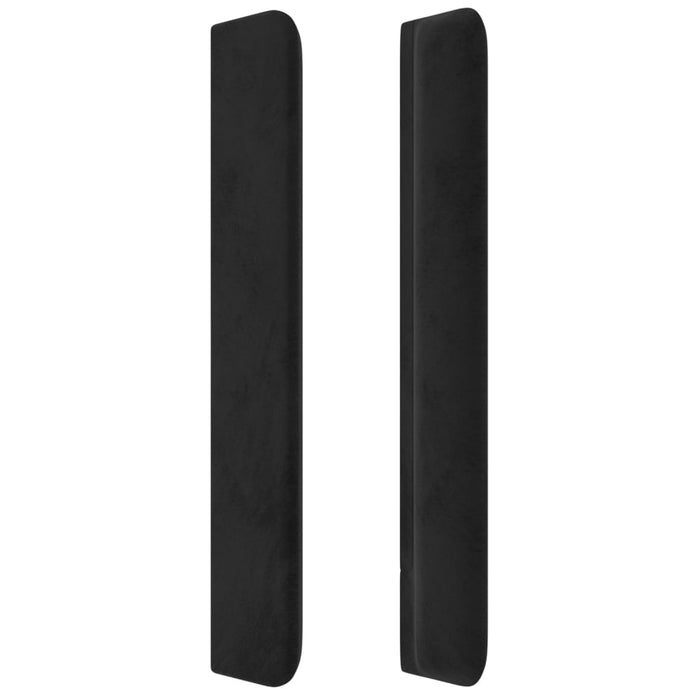Tăblie de pat cu aripioare, negru, 203x16x118/128 cm, catifea - WALTI WALTI
