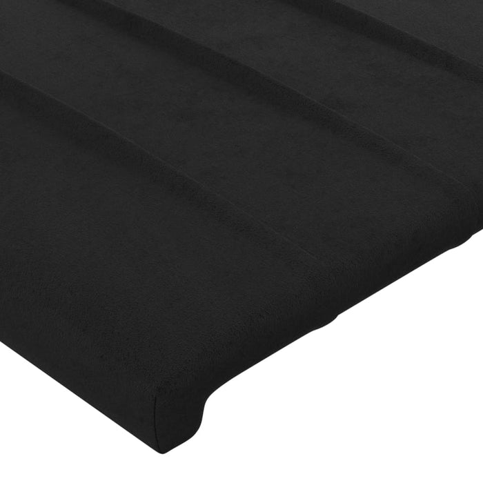 Tăblie de pat cu aripioare, negru, 203x16x118/128 cm, catifea - WALTI WALTI