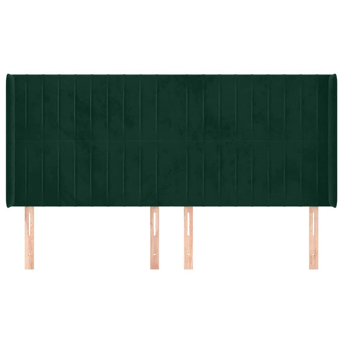 Tăblie pat cu aripioare verde închis 203x16x118/128 cm catifea - WALTI WALTI