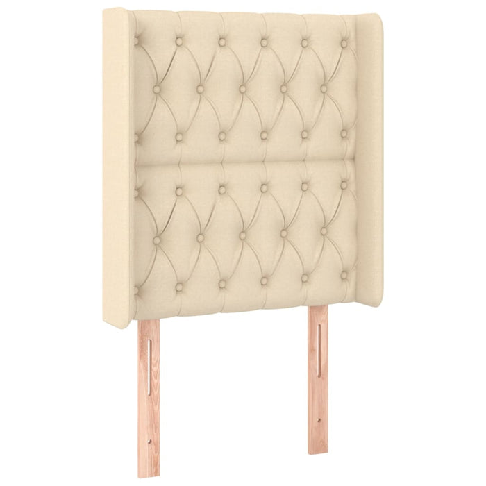 Tăblie de pat cu aripioare, crem, 83x16x118/128 cm, textil - WALTI WALTI
