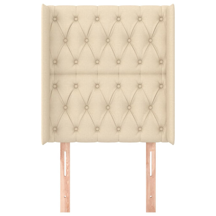 Tăblie de pat cu aripioare, crem, 83x16x118/128 cm, textil - WALTI WALTI