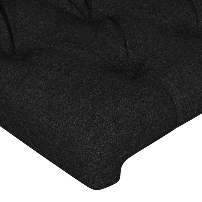 Tăblie de pat cu aripioare, negru, 93x16x118/128 cm, textil - WALTI WALTI