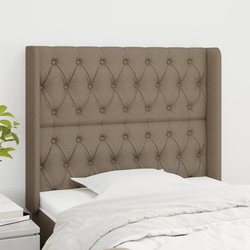 Tăblie de pat cu aripioare gri taupe 93x16x118/128 cm textil - WALTI WALTI