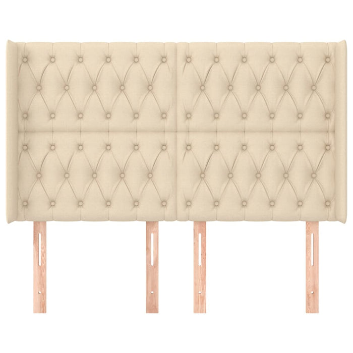 Tăblie de pat cu aripioare, crem, 163x16x118/128 cm, textil - WALTI WALTI