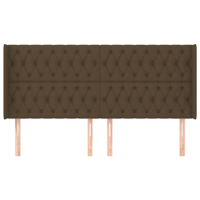 Tăblie de pat cu aripioare maro închis 203x16x118/128 cm textil WALTI