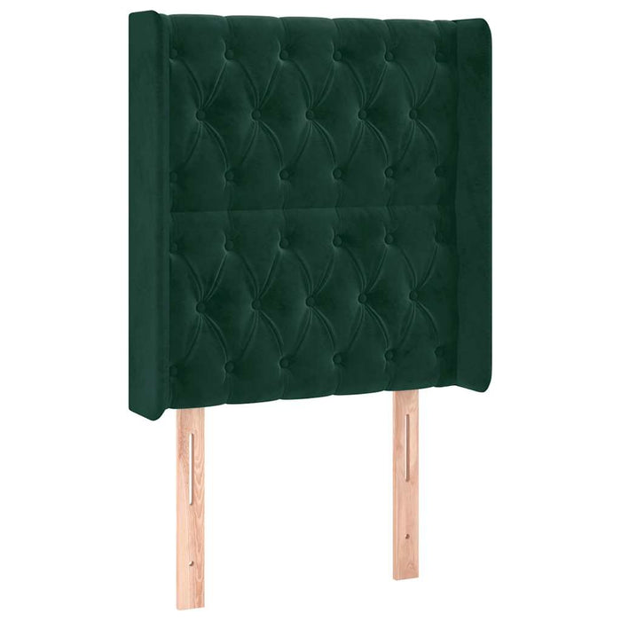 Tăblie pat cu aripioare verde închis 83x16x118/128 cm catifea - WALTI WALTI