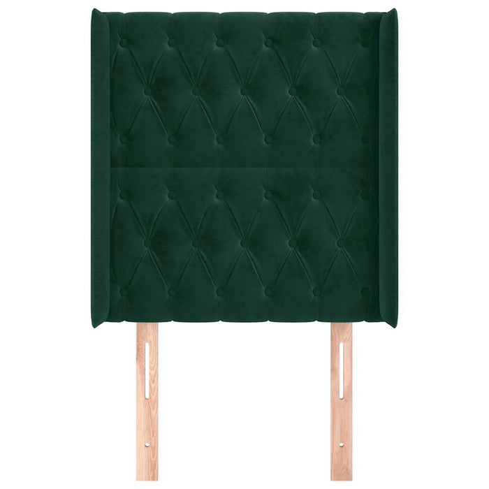 Tăblie pat cu aripioare verde închis 83x16x118/128 cm catifea - WALTI WALTI