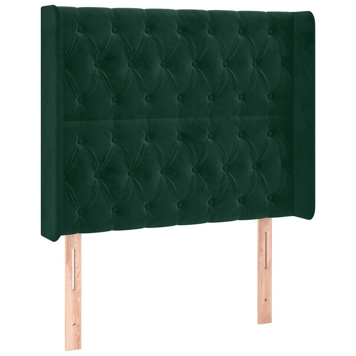 Tăblie pat cu aripioare verde închis 93x16x118/128 cm catifea - WALTI WALTI