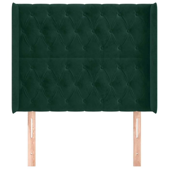 Tăblie pat cu aripioare verde închis 93x16x118/128 cm catifea - WALTI WALTI