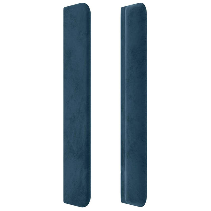 Tăblie pat cu aripioare albastru închis 93x16x118/128cm catifea WALTI