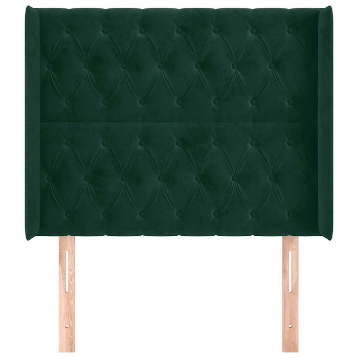 Tăblie pat cu aripioare verde închis 103x16x118/128 cm catifea - WALTI WALTI