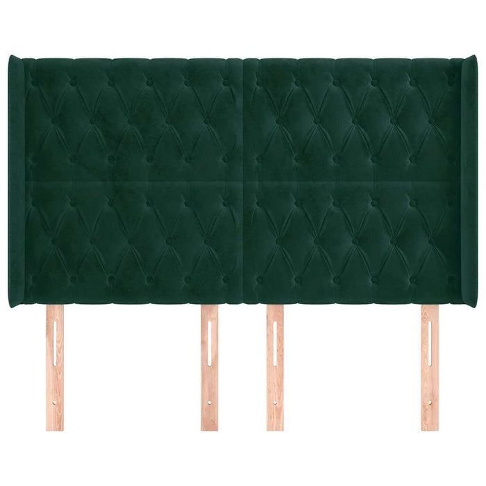 Tăblie pat cu aripioare verde închis 147x16x118/128 cm catifea - WALTI WALTI