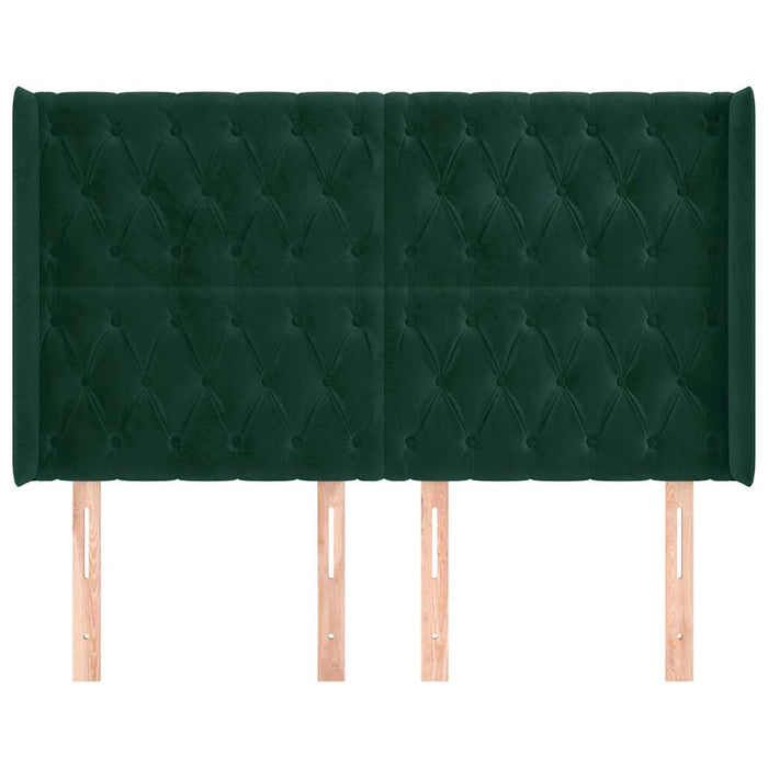 Tăblie pat cu aripioare verde închis 163x16x118/128 cm catifea - WALTI WALTI
