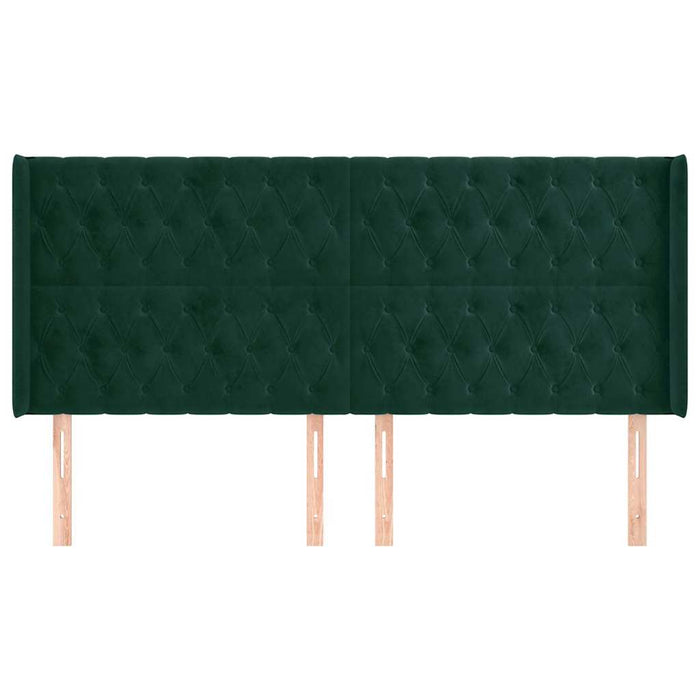 Tăblie pat cu aripioare verde închis 183x16x118/128 cm catifea - WALTI WALTI