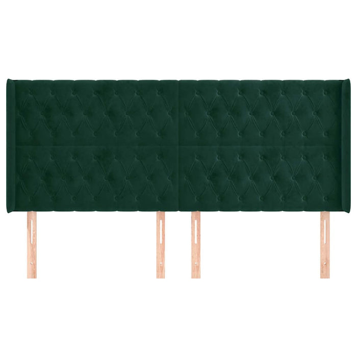 Tăblie pat cu aripioare verde închis 203x16x118/128 cm catifea - WALTI WALTI