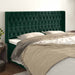 Tăblie pat cu aripioare verde închis 203x16x118/128 cm catifea - WALTI WALTI