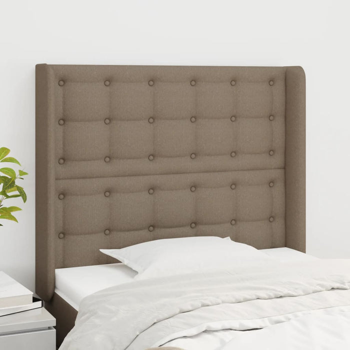 Tăblie de pat cu aripioare gri taupe 83x16x118/128 cm textil - WALTI WALTI