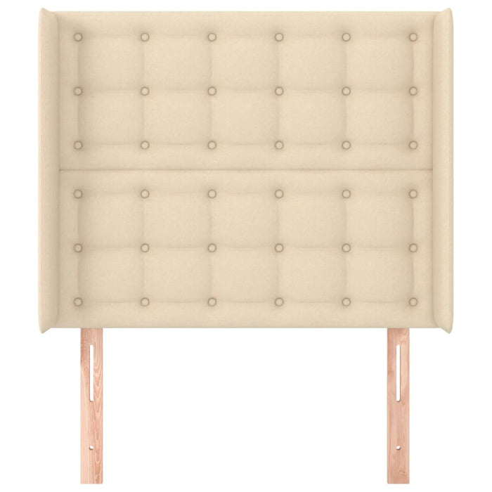 Tăblie de pat cu aripioare, crem, 83x16x118/128 cm, textil WALTI
