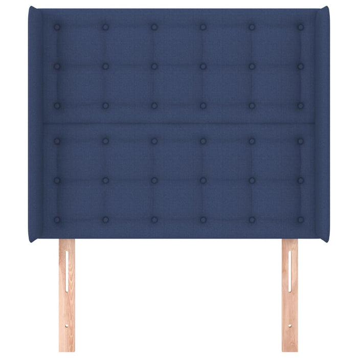 Tăblie de pat cu aripioare, albastru, 83x16x118/128 cm, textil - WALTI WALTI