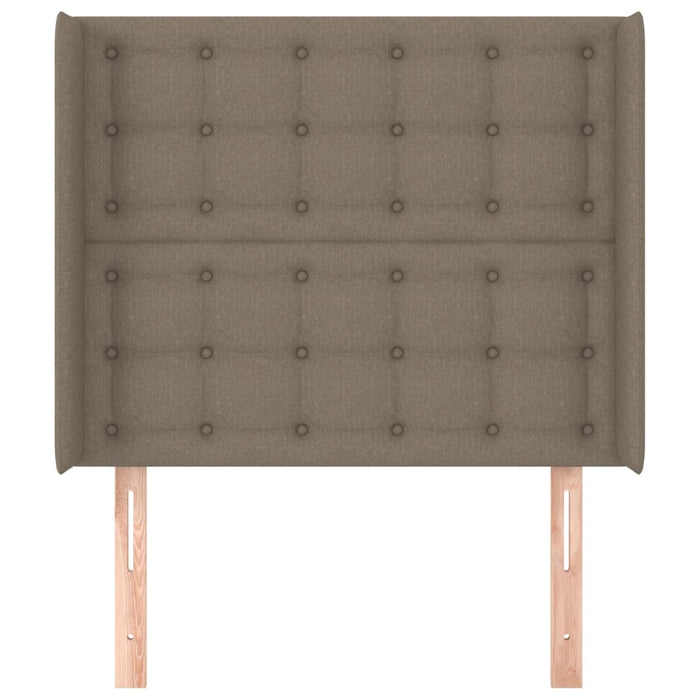 Tăblie de pat cu aripioare gri taupe 103x16x118/128 cm textil - WALTI WALTI