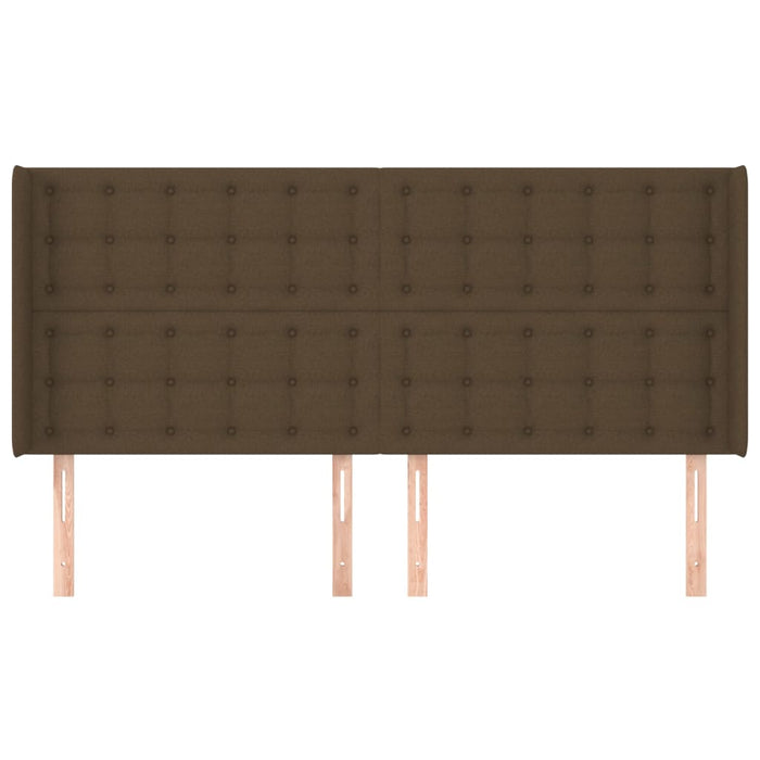 Tăblie de pat cu aripioare maro închis 163x16x118/128 cm textil - WALTI WALTI