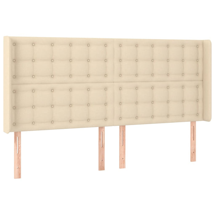 Tăblie de pat cu aripioare, crem, 163x16x118/128 cm, textil - WALTI WALTI