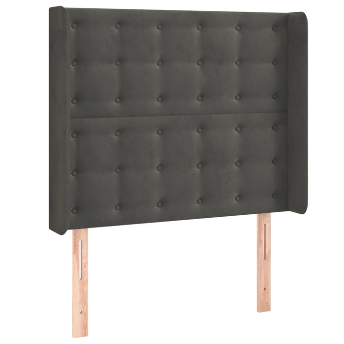 Tăblie de pat cu aripioare gri închis 83x16x118/128 cm catifea - WALTI WALTI