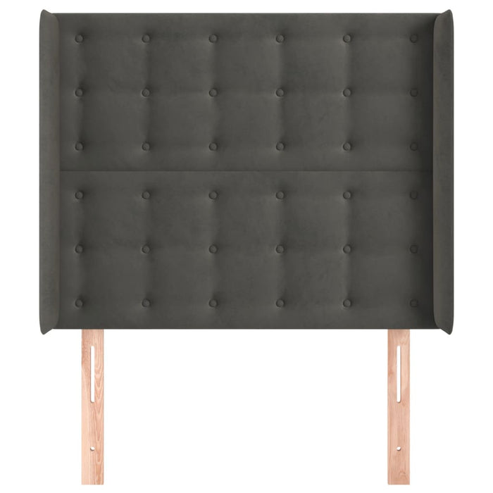 Tăblie de pat cu aripioare gri închis 83x16x118/128 cm catifea - WALTI WALTI
